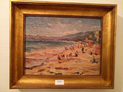 MARCEL BERNANOSE (1884-1952) La plage
Huile sur panneau non signée.
25 x 33 cm