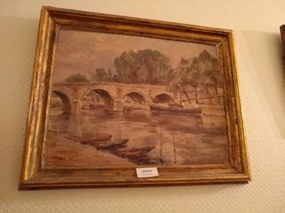 MARCEL BERNANOSE (1884-1952) Pont à Paris
Huile sur carton non signée.
27 x 34 c...