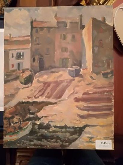MARCEL BERNANOSE (1884-1952) St Tropez, plage de la Ponche
Huile sur carton non signée...