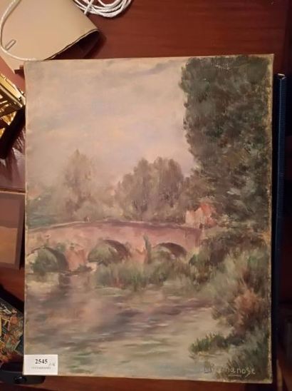 MARCEL BERNANOSE (1884-1952) Le pont
Huile sur toile signée en bas à droite.
35 x...
