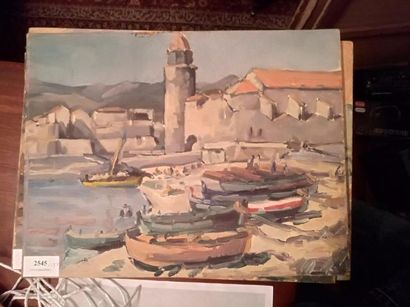 MARCEL BERNANOSE (1884-1952) Vue de Collioure
Huile sur carton non signée, au dos...