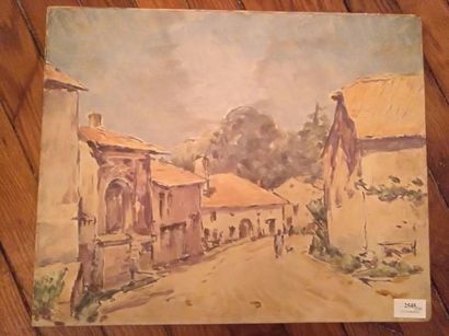 MARCEL BERNANOSE (1884-1952) Rue de village
Huile sur panneau non signée.
38 x 46...