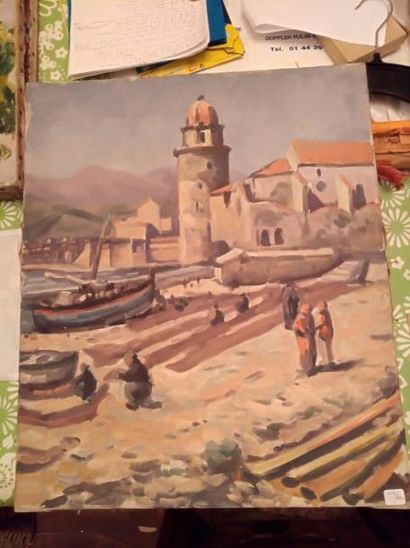 MARCEL BERNANOSE (1884-1952) Port de Collioure
Huile sur toile non signée, au dos...