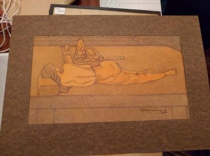 MARCEL BERNANOSE (1884-1952) Le fumeur d'opium
Pastel signé en bas à droite.
17 x...