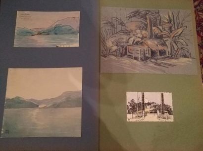 MARCEL BERNANOSE (1884-1952) Lot de dessins: scènes de rues et paysages, datées 1916,...