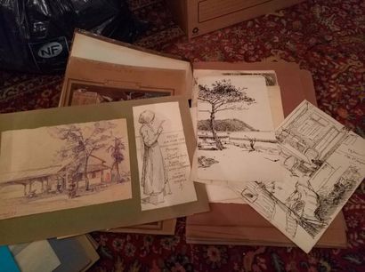 MARCEL BERNANOSE (1884-1952) Lot de dessins: portraits et paysages.
Environ vingt...