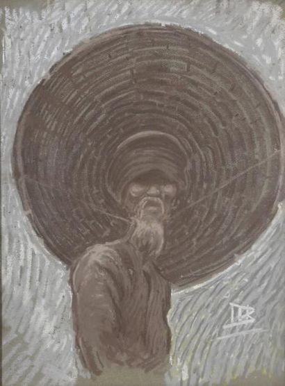 MARCEL BERNANOSE (1884-1952) Vieil homme au chapeau
Pastel monogrammé en bas à droite.
40...