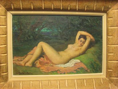 null Constantin FORT
Femme nue allongée.
Huile sur toile.
26 x 40