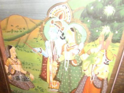 null Miniature dans le goût indien
Tissu peint maroufflé sur panneau
29 x 19 cm
