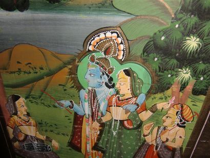 null Miniature dans le goût indien
Tissu peint maroufflé sur panneau
29 x 19 cm

