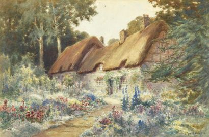 Cyril WARD (1863-1935) 
A surrey cottage, Autumn
A warwickshire cottage
Deux aquarelles...