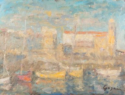 Atelier Pierre GOGOIS (né en 1935) Le port de Collioure
Huile sur toile.
Signée en...