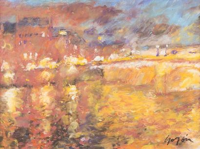 Atelier Pierre GOGOIS (né en 1935) Lumières sur le Pont Neuf
Pastel et huile.
Signée...