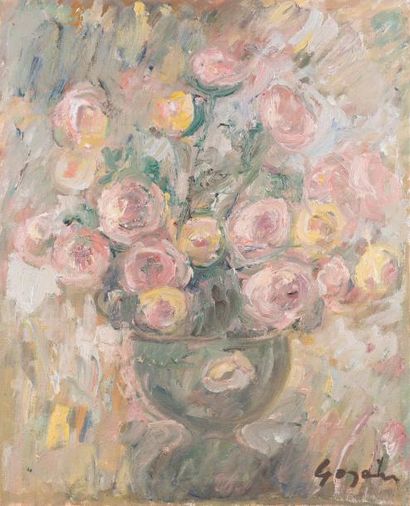 Atelier Pierre GOGOIS (né en 1935) Gerbe de roses
Huile sur toile.
Signée en bas...