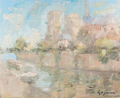 Atelier Pierre GOGOIS (né en 1935) Notre Dame
Huile sur toile.
Signée en bas à droite.
50...