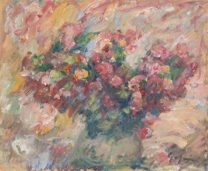 Atelier Pierre GOGOIS (né en 1935) Fleurs dans un bocal
Huile sur toile.
Signée en...