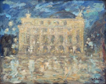 Atelier Pierre GOGOIS (né en 1935) Le Palais Garnier Opéra de Paris
Huile sur carton.
Signée...