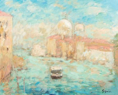 Atelier Pierre GOGOIS (né en 1935) Venise, vue du grand canal
Huile sur carton.
Signée...
