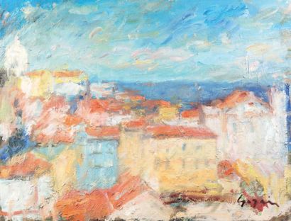 Atelier Pierre GOGOIS (né en 1935) Les toits d'Alfama, Lisbonne
Huile sur toile.
Signée...