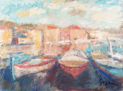 Atelier Pierre GOGOIS (né en 1935) Le port de Hvar, Croatie
Huile sur toile.
Signée...