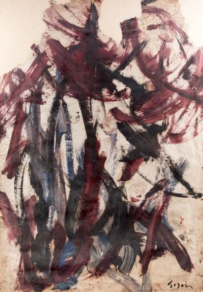 Atelier Pierre GOGOIS (né en 1935) Composition abstraite, 1958
Huile sur papier.
Signée...