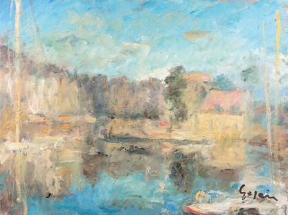 Atelier Pierre GOGOIS (né en 1935) Le port d'Honfleur
Huile sur toile.
Signée en...