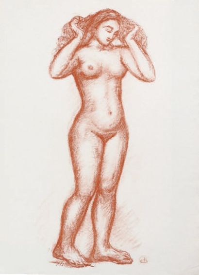 Aristide MAILLOL Banyuls-sur-mer 1861 - Perpignan 1946 Femme nue en pied, 1935. Lithographie...