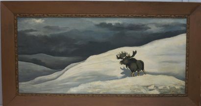 null Cerf dans la neige
Huile sur toile
59 x 128 cm
(Encadré)