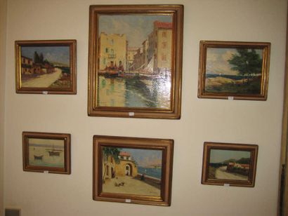 null Hervé RINALDI 
6 tableaux représentant des paysages du midi 
Huile sur carton
Signé
Pour...