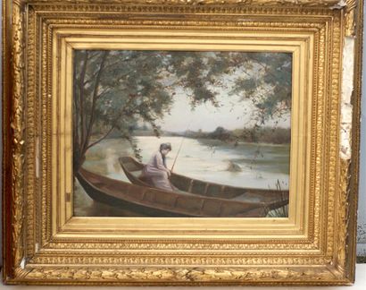 null MICHELET
Femme à la barque
Huile sur toile
32 x 18 cm
(Cadre accidenté)