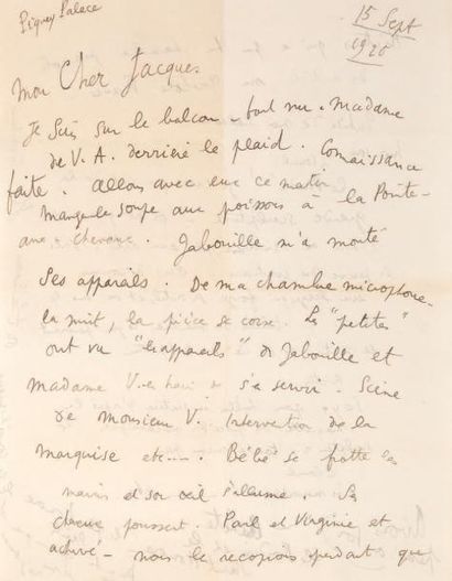 Jean COCTEAU (1892-1963) Lettre autographe signée au sculpteur Jacques Lipchitz....