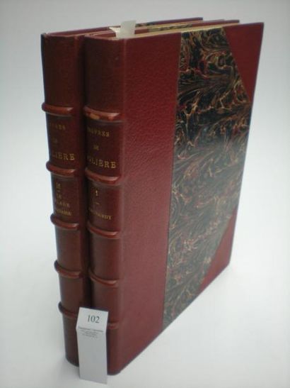 MOLIERE Oeuvres. Paris, Lemonnyer, puis Testard, 1882-1896. 32 volumes in-4, demi-maroquin...