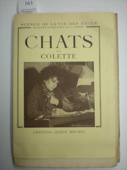 COLETTE Chats. Paris, Albin Michel, 1950. In-8 grand de marges, broché.
EDITION ORIGINALE...