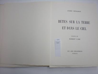 ANDRÉ DEMAISON Bêtes sur la terre et dans le ciel. Paris, Les Amis Bibliophiles,...