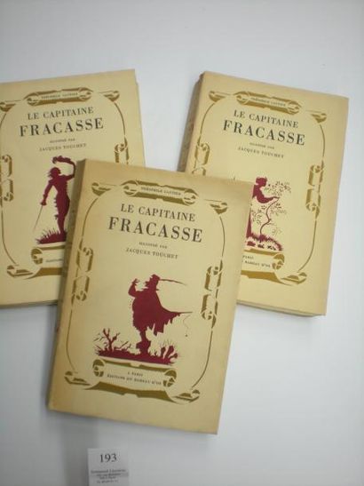 Théophile GAUTIER Le Capitaine Fracasse. Paris, Le Rameau d'or, s.d. 3 volumes petit...