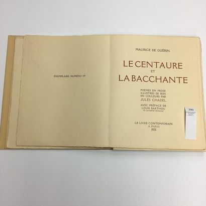 Maurice de GUÉRIN Le Centaure et la Bacchante. Paris, Le Livre Contemporain, 1931....