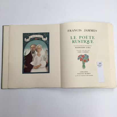 FRANCIS JAMMES Le Poète rustique. Paris, Blaizot, 1943. In-4, en feuilles, chemise...