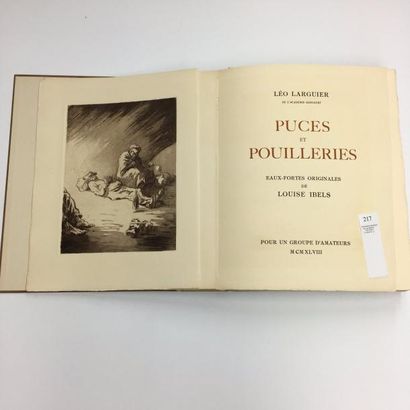 Léo LARGUIER Puces et pouilleries. Paris, Pour un groupe d'amateurs, 1948.
In-4,...