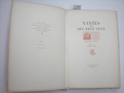 [Auguste LEPÈRE] Nantes en dix-neuf cent. Nantes, Grimaud et fils, 1900. Grand in-8,...