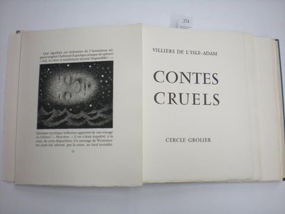 Auguste VILLIERS DE L'ISLE-ADAM Contes cruels. Paris, Cercle Grolier, 1956. In-4,...