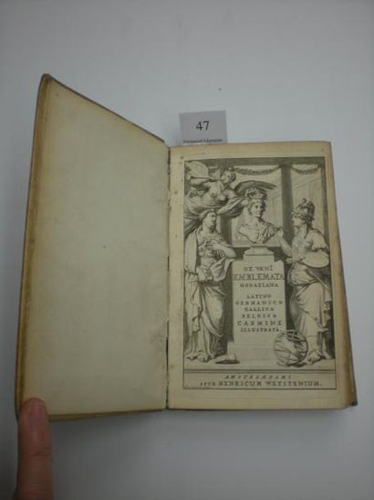Otho VAENIUS Emblemata horatiana,... Amsterdam, Henri Wetstein, 1684. In-8, vélin...