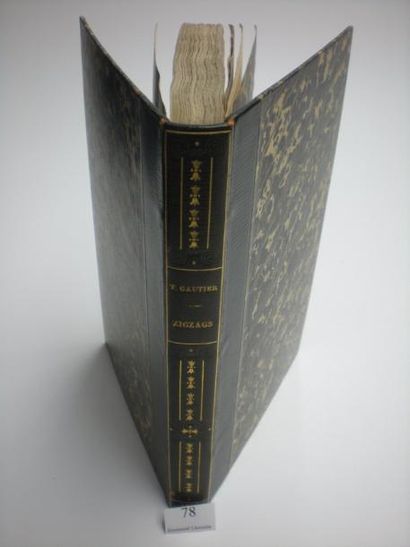 Théophile GAUTIER Zigzags. Paris, Magen, 1845. In-8, demi-maroquin ébène à long grain,...