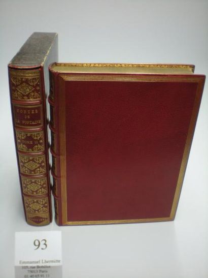 Jean de La Fontaine Contes. Paris, Lemonnyer, 1883. 2 volumes in-4, maroquin rouge,...