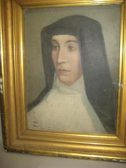 null DELLEPIANE (1866 -1932)
Portrait de soeur 
Huile sur toile
Signée en bas à gauche
31,5...