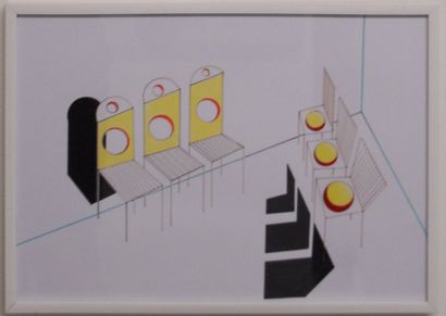 Elvire Bonduelle Dessin à la règle n°3 (d'une série de 3), feutre sur papier, 21...