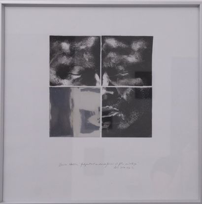 Damien Valero Autoportrait au noir de fumée et film mirolège sur papier, n°1, 40...