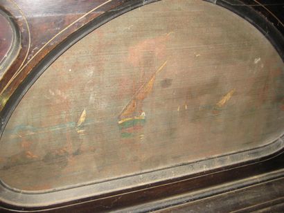 null Piano mécanique Signé J.ALBERT Grenoble orné d'une toile représentant une marine
Numéroté...