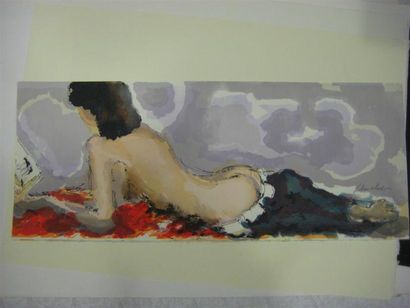 null HUCHET
"Femmes nues allongées"
Deux lithographies
22,5 x 56