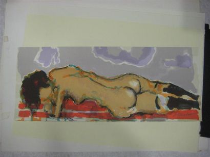null HUCHET
"Femmes nues allongées"
Deux lithographies
22,5 x 56