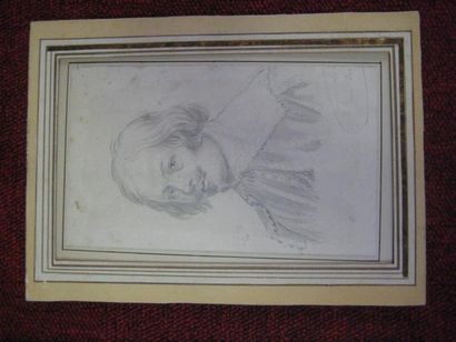 null Lot comprenant deux pièces:
- Portrait d'homme barbu. Encre. 17 x 12 cm
- "Jacques...